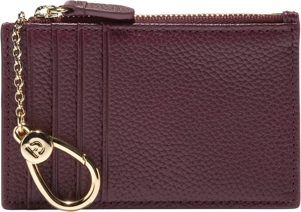 3419 Card Case W/Zip, CH Black Garnet